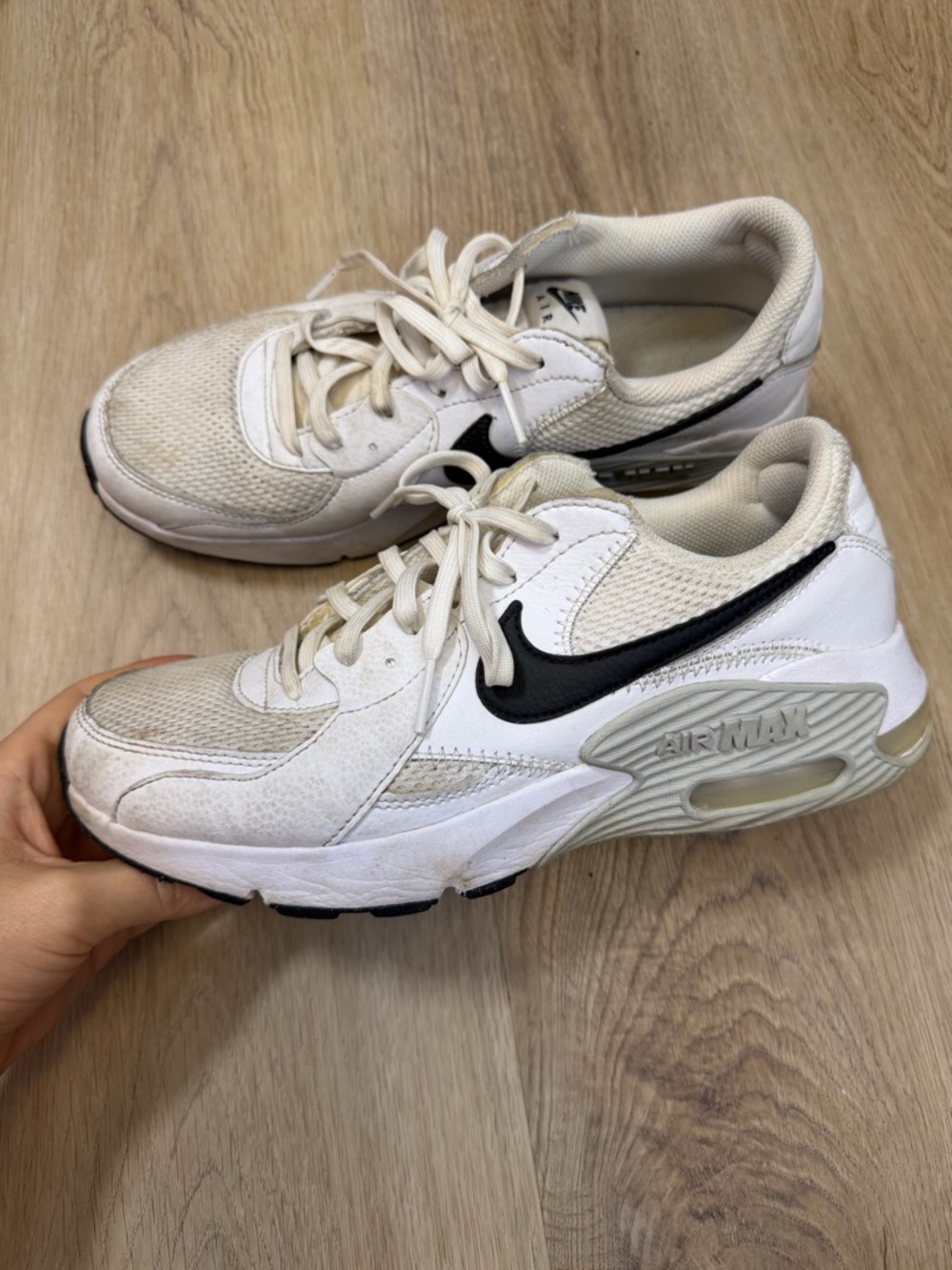 Nike Air White Sneakers with Black Swoosh